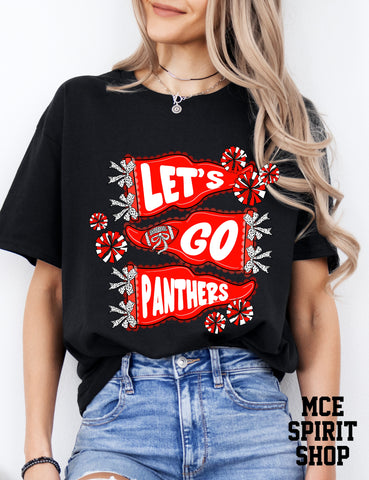 Let’s Go Panthers Flags & Bows Completed Top