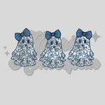 Blue Floral Ghosts DTF Print