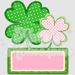 Pink Clovers DTF Print with name option