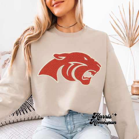 Faux Yarn Panthers Mascot Completed Top