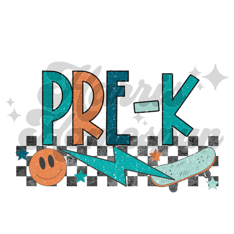 PreK Skateboard DTF Print