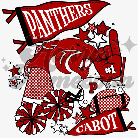 Cabot Panthers Cluster DTF Print