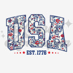 Floral USA DTF Print