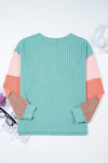 Multicolor Button Ribbed Top