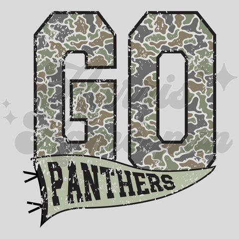Camo Go Panthers DTF Print