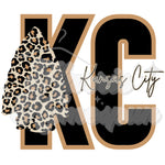 KC brown leopard DTF Print