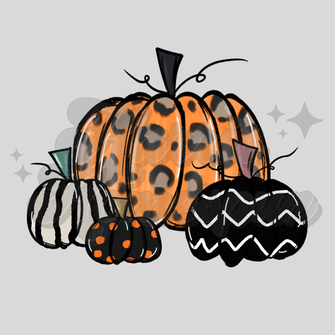 Pattern Pumpkins DTF Print