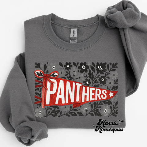 Grey Floral Panthers Completed Top