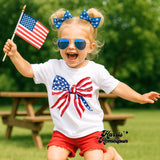 Faux Painted Patriotic Bow Completed Top