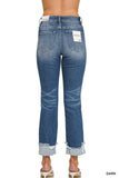 PRE-ORDER Zenana Cuffed Skinny Denim Pants