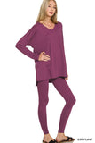 Zenana 2 Piece Microfiber Loungewear Set