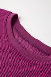 Fuchsia Ribbed Oversized Sweatshirt