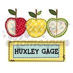Apple Trio DTF Print with name option