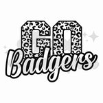 Go Badgers Black and White Leopard DTF Print