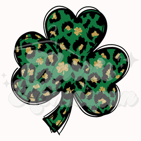 Leopard Clover DTF Print