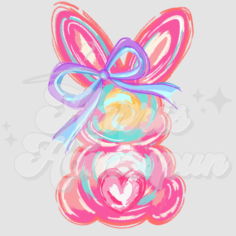 Hot Pink Easter Bunny Butt DTF Print