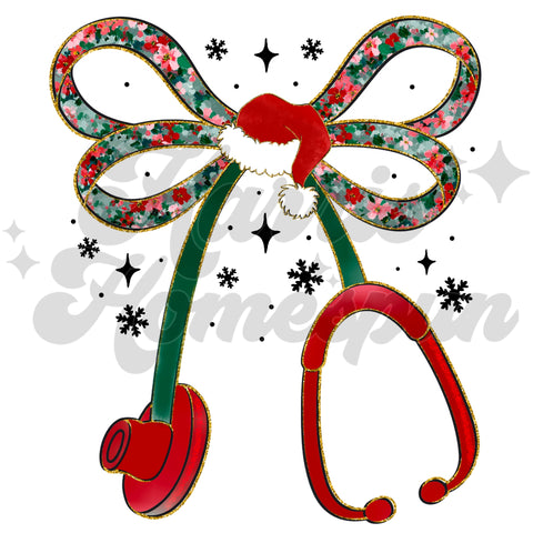 Christmas Stethoscope DTF Print