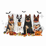 German Shepherds Dressed Up DTF Print