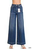 PRE-ORDER Zenana High Rise Wide Leg Pintuck Denim Pants