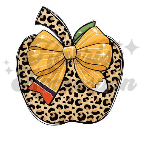Leopard Apple Pencil Bow DTF Print