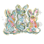 Watercolor Bunnies Trio DTF Print