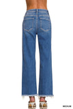 PRE-ORDER Zenana Distressed Hem Denim Pants