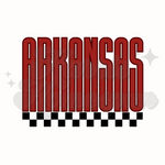 Arkansas with Checkered Banner DTF Print