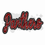 Black and Red Faux Glitter Panthers DTF Print