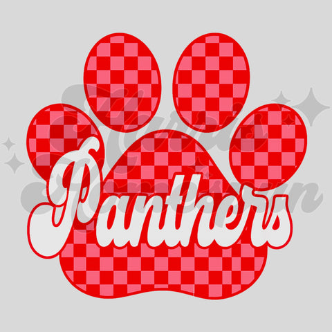 Paw Panthers Checkered DTF Print