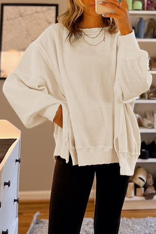 Waffle Knit Ivory Pullover