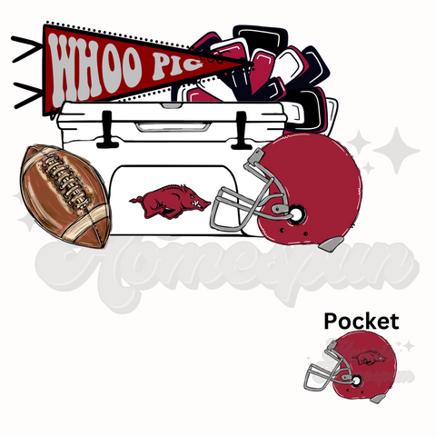 Woo Pig Cooler Football DTF Print