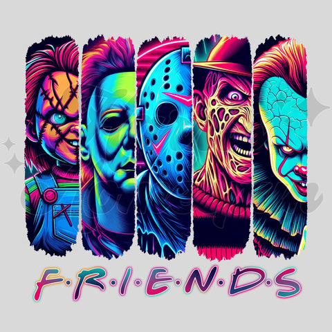 Neon Scary Friends DTF Print