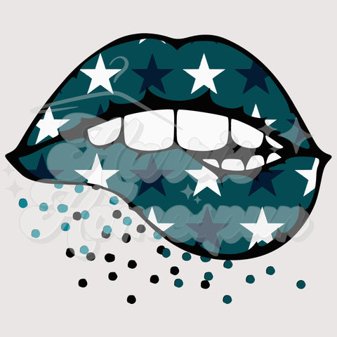 Eagles Lips with Stars DTF Print