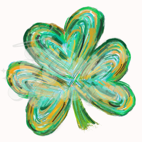 Brushstrokes Clover DTF Print