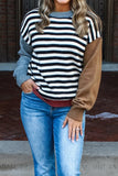 Colorblock Striped Panels Sweater