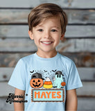 Blue Halloween Trio with Name Completed Top