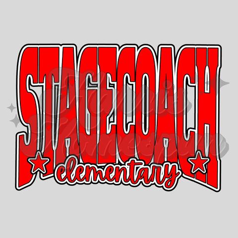 Stagecoach Elementary Red Star DTF Print