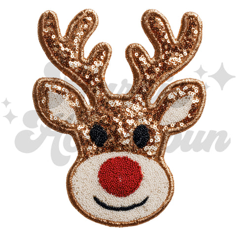 Faux Glitter Reindeer DTF Print