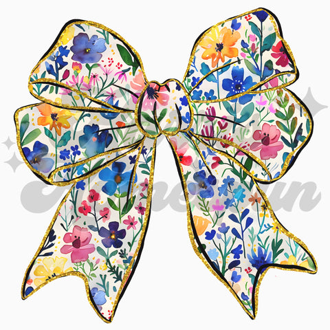 Floral Big Bow DTF Print