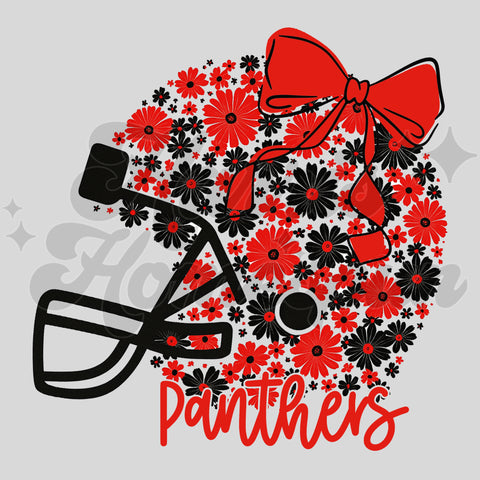 Floral Panthers Helmet DTF Print