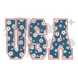 USA Floral DTF Print