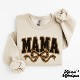 Faux Yarn MAMA with Bow Completed Top