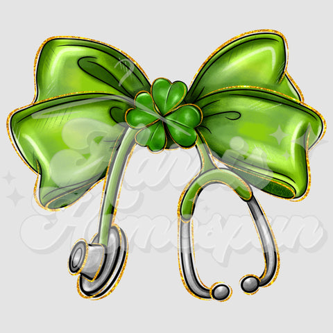 Nurse St Patty Bow DTF Print