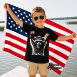 Raccoon with Flag & Hotdog Completed Top