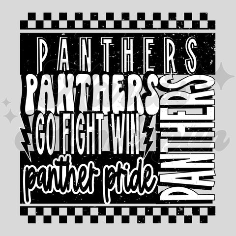 Black Panthers Word Collage DTF Print