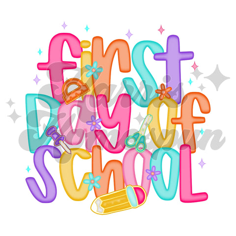 Neon First Day of School DTF Print