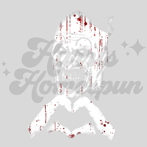 Heart Hand Scary Guy DTF Print
