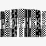 PANTHERS Black and White Patterns DTF Print