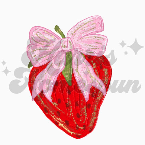 Watercolor Strawberry DTF Print