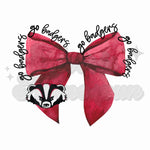 Badgers Big Bow with Mascot DTF Print